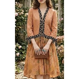 Vintage Custo Barcelona Mixed Print Dress S Boho Goblincore Earthy Whimsigoth